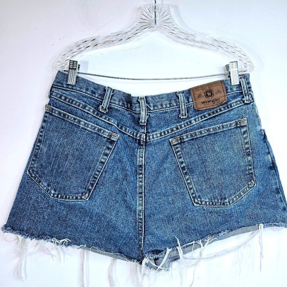 Vintage 80s WRANGLER Cut off High Waist Denim Jean Shorts